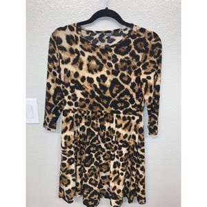quarter length cheetah dress